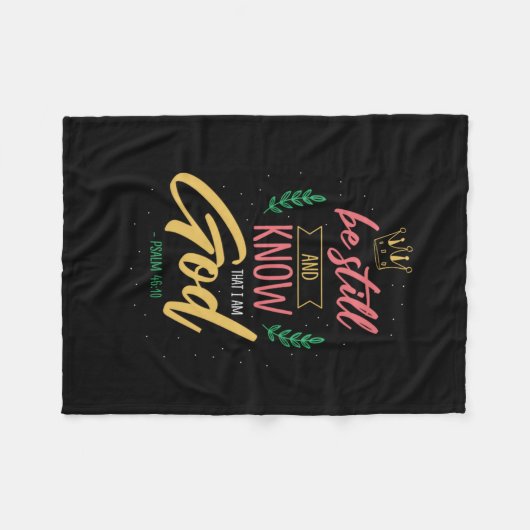 18.Be Still And Know That I Am God Fleece Deken (Voorkant (Horizontaal))