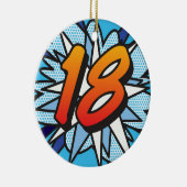 18 Birthday Fun Retro Comic Book Keramisch Ornament (Rechts)