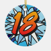 18 Birthday Fun Retro Comic Book Keramisch Ornament (Voorkant)