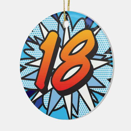 18 Birthday Fun Retro Comic Book Keramisch Ornament (Links)