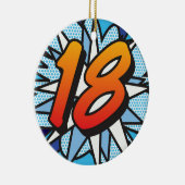 18 Birthday Fun Retro Comic Book Keramisch Ornament (Rechts)