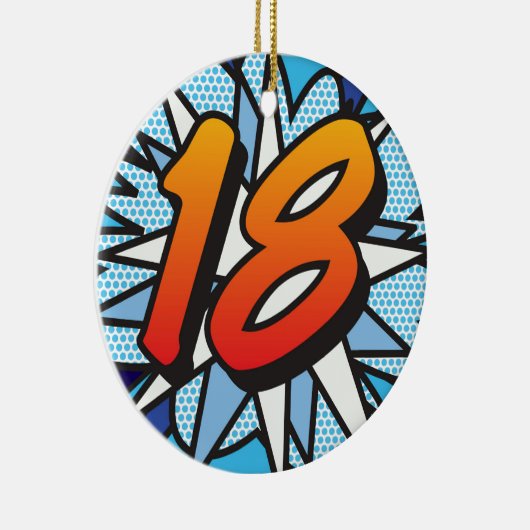 18 Birthday Fun Retro Comic Book Keramisch Ornament (Rechts)