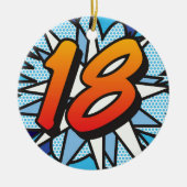 18 Birthday Fun Retro Comic Book Keramisch Ornament (Voorkant)