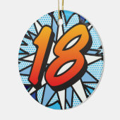 18 Birthday Fun Retro Comic Book Keramisch Ornament (Links)