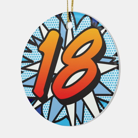 18 Birthday Fun Retro Comic Book Keramisch Ornament (Links)