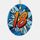 18 Birthday Photo Fun Retro Comic Book Keramisch Ornament (Rechts)