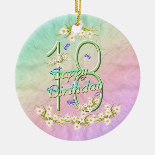 18 Birthday Rainbow Ornament (Voorkant)