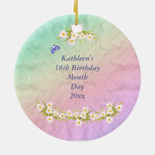 18 Birthday Rainbow Ornament (Achterkant)