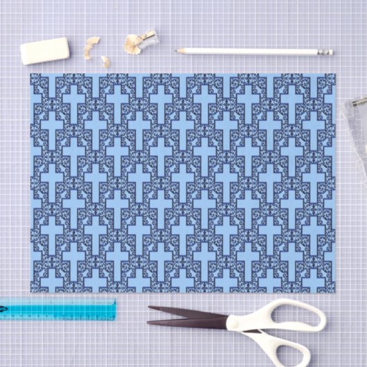 18 blauw-WEEFSELPAPIER Tissuepapier (Craft)