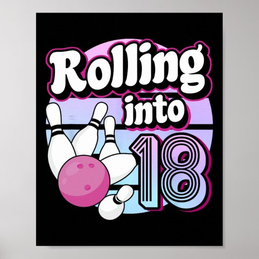 18 Bowling 18e verjaardag Poster (Voorkant)
