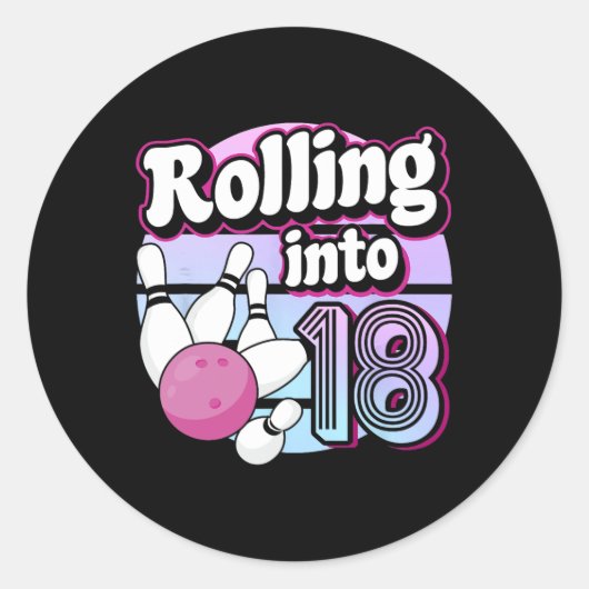 18 Bowling 18e verjaardag Ronde Sticker (Voorkant)