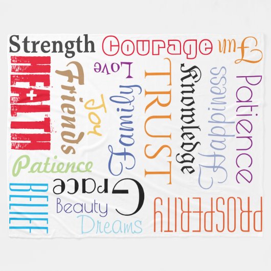 18 Buitengewone levenswensen Deken, fleece (Voorkant (Horizontaal))