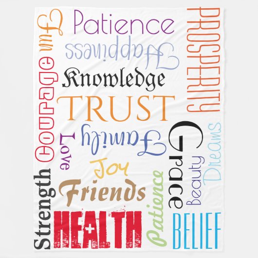 18 Buitengewone levenswensen Deken, fleece Deken (Voorkant)