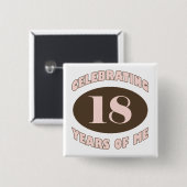 18 cadeaus vieren vierkante button 5,1 cm (Voorkant /achterkant)