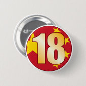 18 CHINA Gold Ronde Button 5,7 Cm (Voorkant /achterkant)