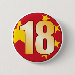 18 CHINA Gold Ronde Button 5,7 Cm