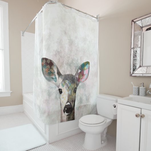 18 deer. douchegordijn (In situ)