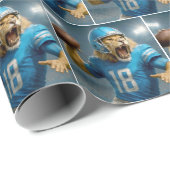 #18 Detroit Lion Football Speler Cadeaupapier (Rol Hoek)