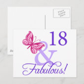 18 en feestdag briefkaart (Voorkant / Achterkant)