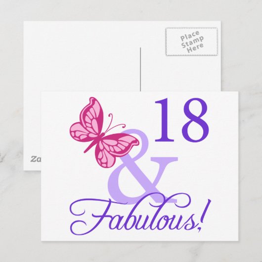 18 en feestdag briefkaart (Voorkant / Achterkant)