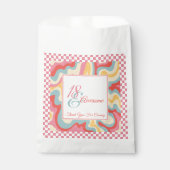 18 en Geweldige Roze Groovy Check Verjaardag Bedankzakje (Voorkant)