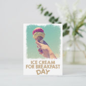 18 februari - Eat Ice Cream for Breakfast Day Briefkaart (Staand voorkant)