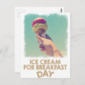 18 februari - Eat Ice Cream for Breakfast Day Briefkaart (Voorkant / Achterkant)