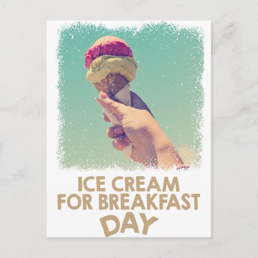 18 februari - Eat Ice Cream for Breakfast Day Briefkaart (Voorkant)