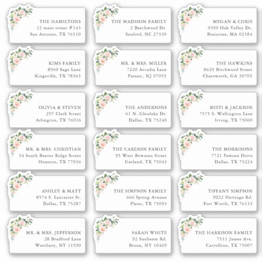 18 Firal Wedding Uitnodiging Verzending Verzendadr Sticker (Voorkant)