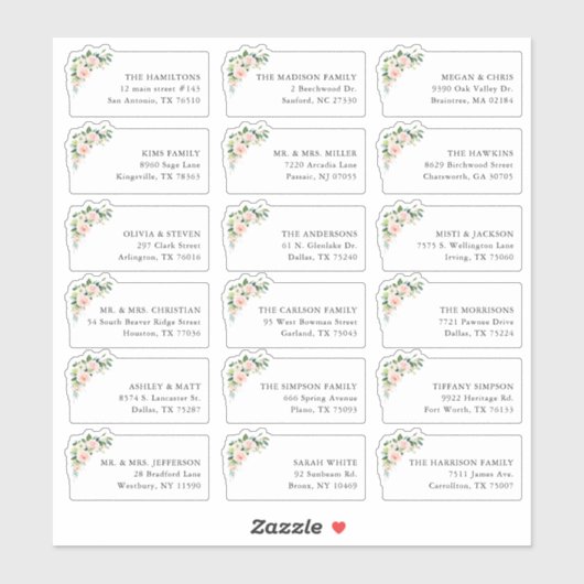 18 Firal Wedding Uitnodiging Verzending Verzendadr Sticker (Vel)
