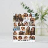 18 Foto Collage - Aangepaste Tekst - Zwart en Wit Briefkaart (Staand voorkant)