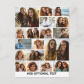 18 Foto Collage - Aangepaste Tekst - Zwart en Wit Briefkaart (Voorkant)