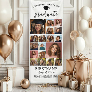 18 Foto Collage Afstuderen Modern Minimaal Wit Spandoek