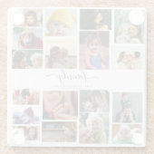 18 Foto Collage Cute Family Love Memory Glazen Onderzetter (Achterkant)
