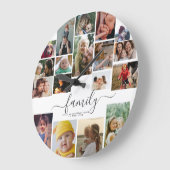 18 Foto Collage Cute Family Love Memory Grote Klok (Hoek)