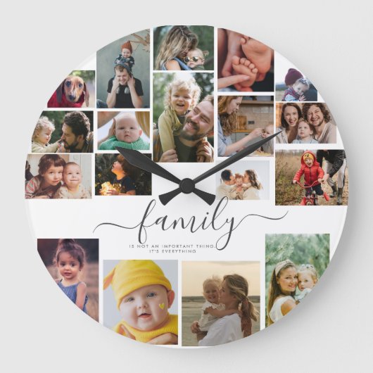 18 Foto Collage Cute Family Love Memory Grote Klok (Voorkant)