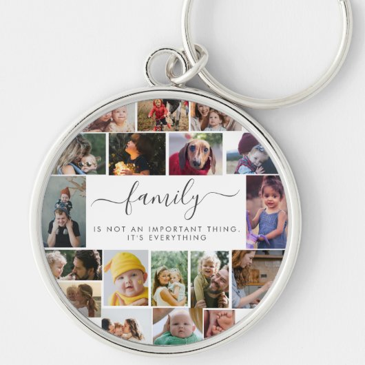 18 Foto Collage Cute Family Love Memory Sleutelhanger (Voorkant)
