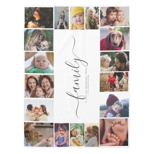 18 Foto Collage Cute Family Love Memory Tafelkleed (Voorkant)