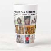 18 foto collage en gepersonaliseerde tekst foto ca latte mok (Voorkant)