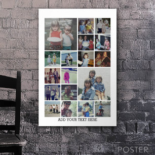 18 Foto Collage en Tekst - Kan worden bewerkt Zwar Poster