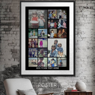 18 Foto Collage en Tekst - Kan worden bewerkt Zwar Poster