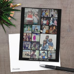 18 Foto collage en tekst - Kan zwart bewerken Briefkaart<br><div class="desc">Een ontwerp met een zwarte basisachtergrond. Gebruik maximaal 18 vierkante foto's om een uniek en persoonlijk cadeau te creëer. Als u de afbeeldingen moet aanpassen,  klik op het aanpassingshulpmiddel om veranderingen aan te brengen.</div>