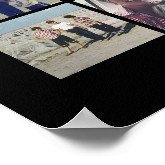 18 Foto collage en tekst - Kan zwart bewerken Poster (Hoek)