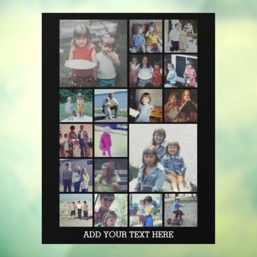 18 Foto collage en tekst - Kan zwart bewerken Raamsticker (Vel 3)