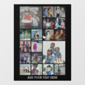 18 Foto collage en tekst - Kan zwart bewerken Raamsticker (Vel)