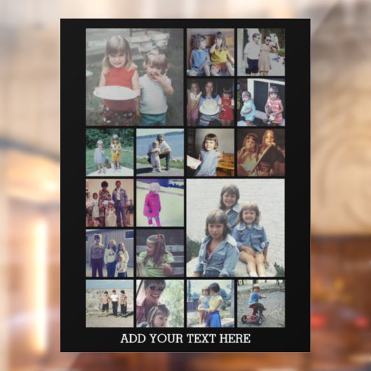 18 Foto collage en tekst - Kan zwart bewerken Raamsticker (Vel 2)