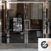 18 Foto collage en tekst - Kan zwart bewerken Raamsticker (Kantoordeur)