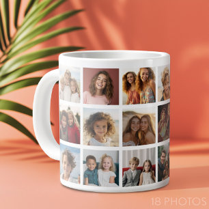 18 Foto Collage Grid - Familie en Vriend Galerij Grote Koffiekop