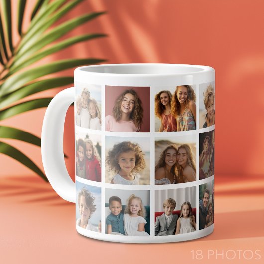 18 Foto Collage Grid - Familie en Vriend Galerij Grote Koffiekop
