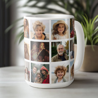 18 Foto Collage Grid - Familie en Vriend Galerij Koffiemok